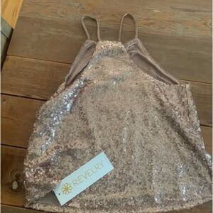 Revelry Champagne Sequin Top